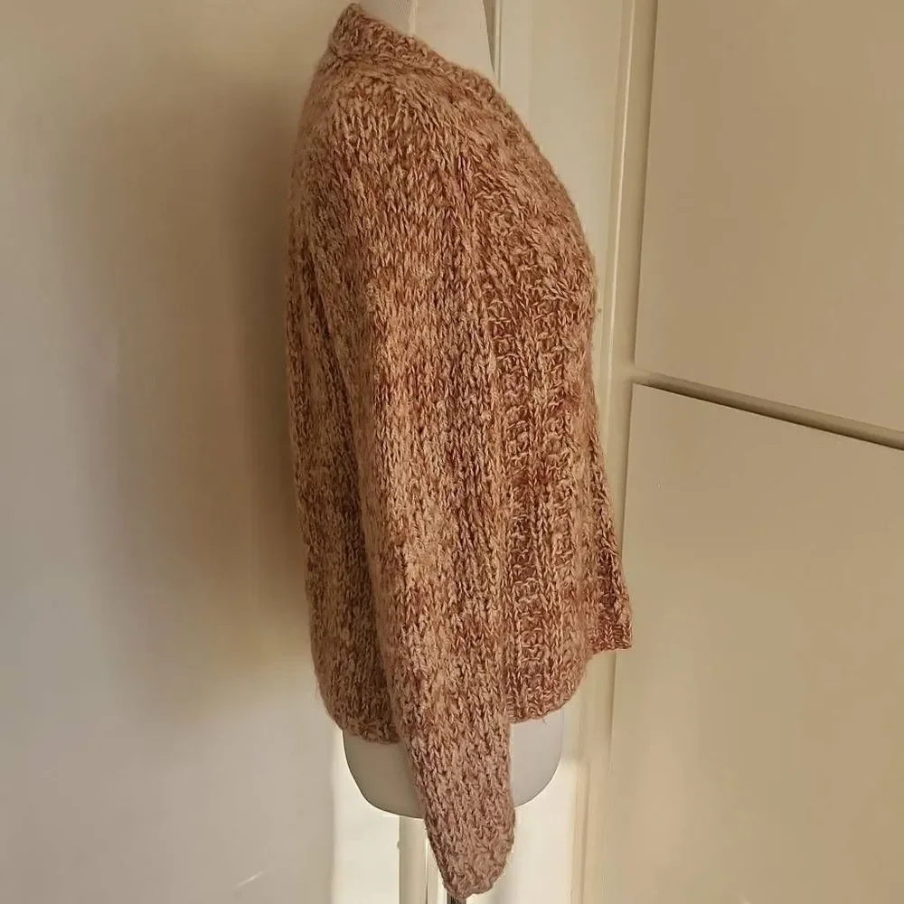 Vintage Handmade Wool Mohair Blend Sweater Pumpkin Spice Color,  M - Picture 4 of 8